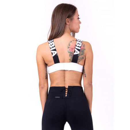 Soutien-gorge de sport lacé N694 BLANC NEBBIA