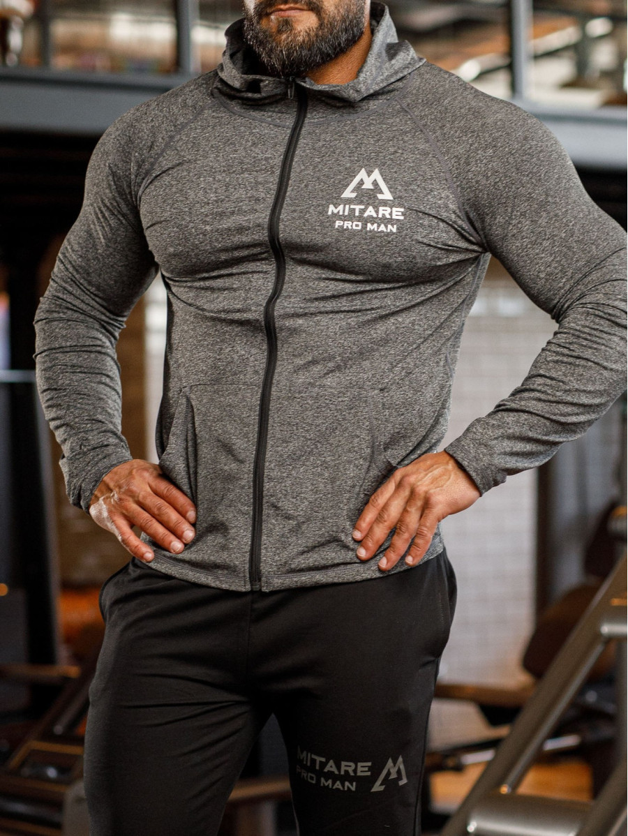 Sweat à capuche K085 gris MITARE PRO MAN