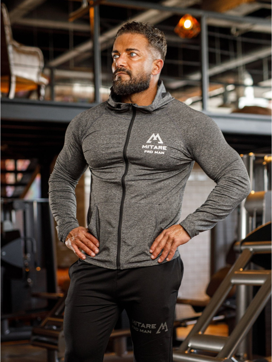 Sweat à capuche K085 gris MITARE PRO MAN