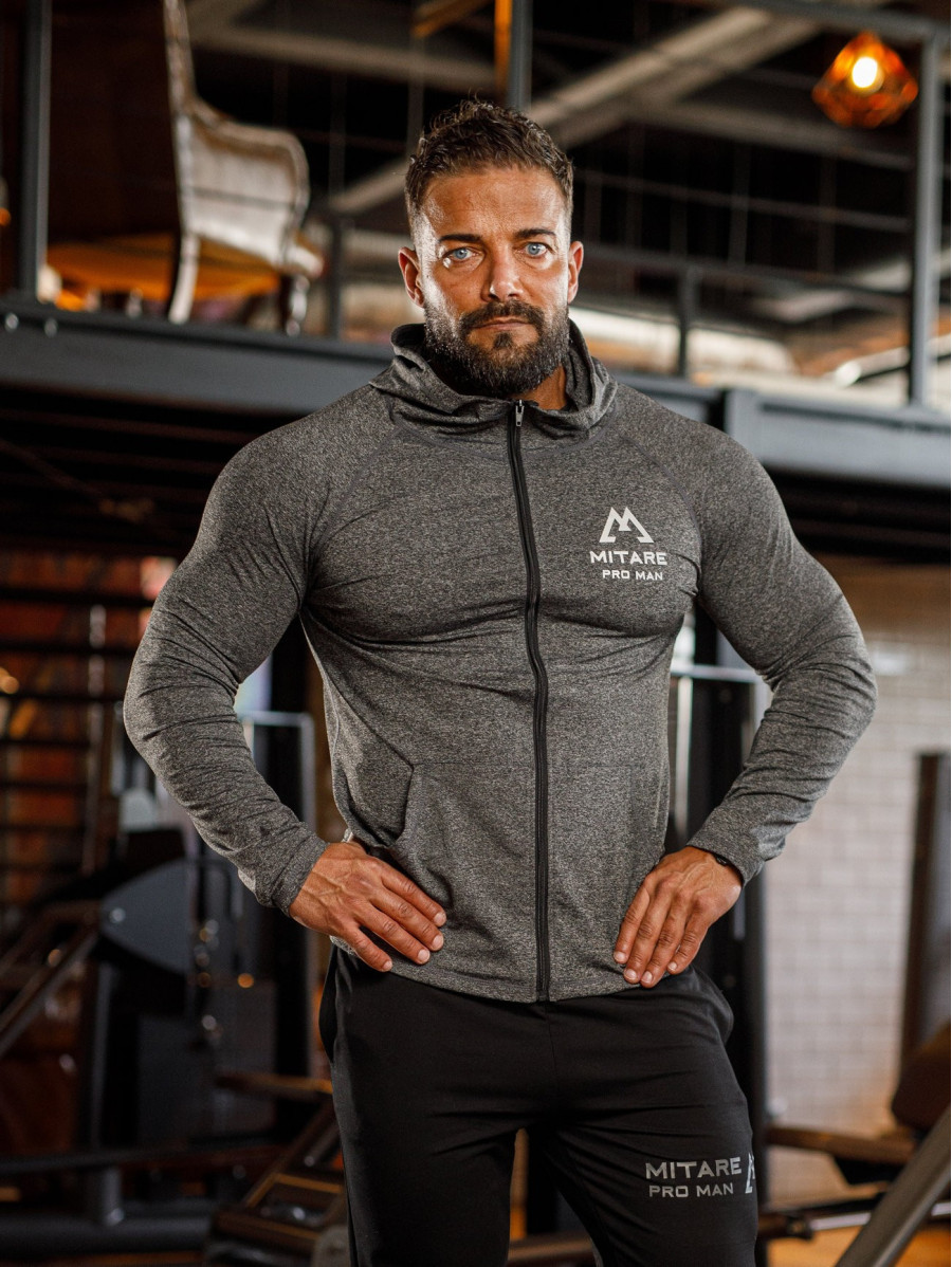 Sweat à capuche K085 gris MITARE PRO MAN