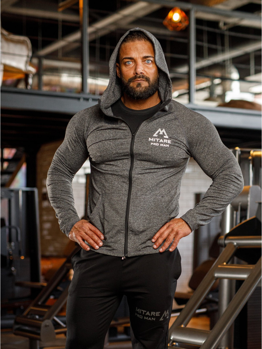 Sweat à capuche K085 gris MITARE PRO MAN