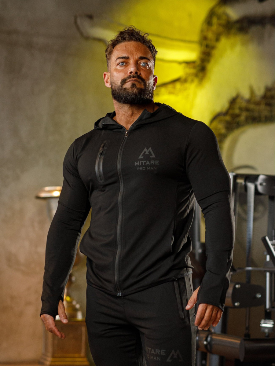 Sweat à capuche K085 noir MITARE PRO MAN