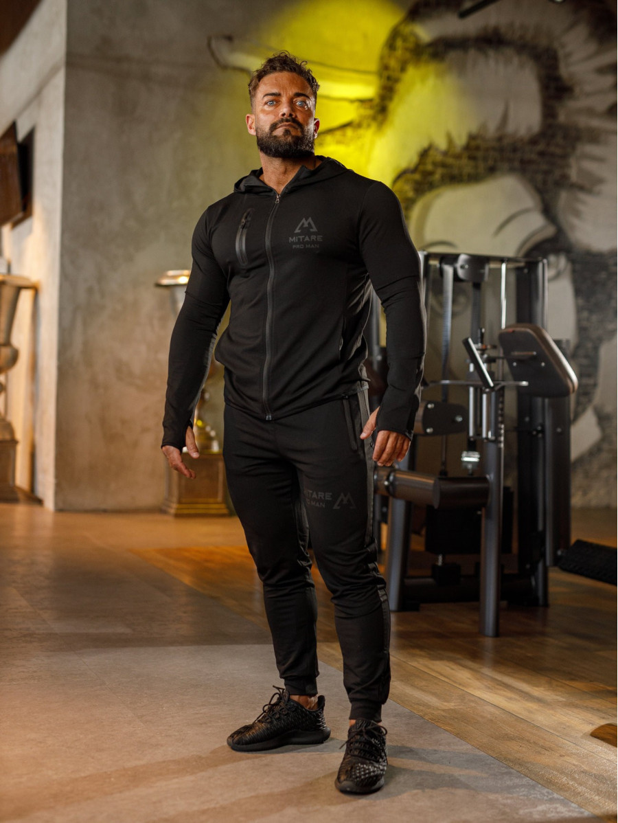 Sweat à capuche K085 noir MITARE PRO MAN