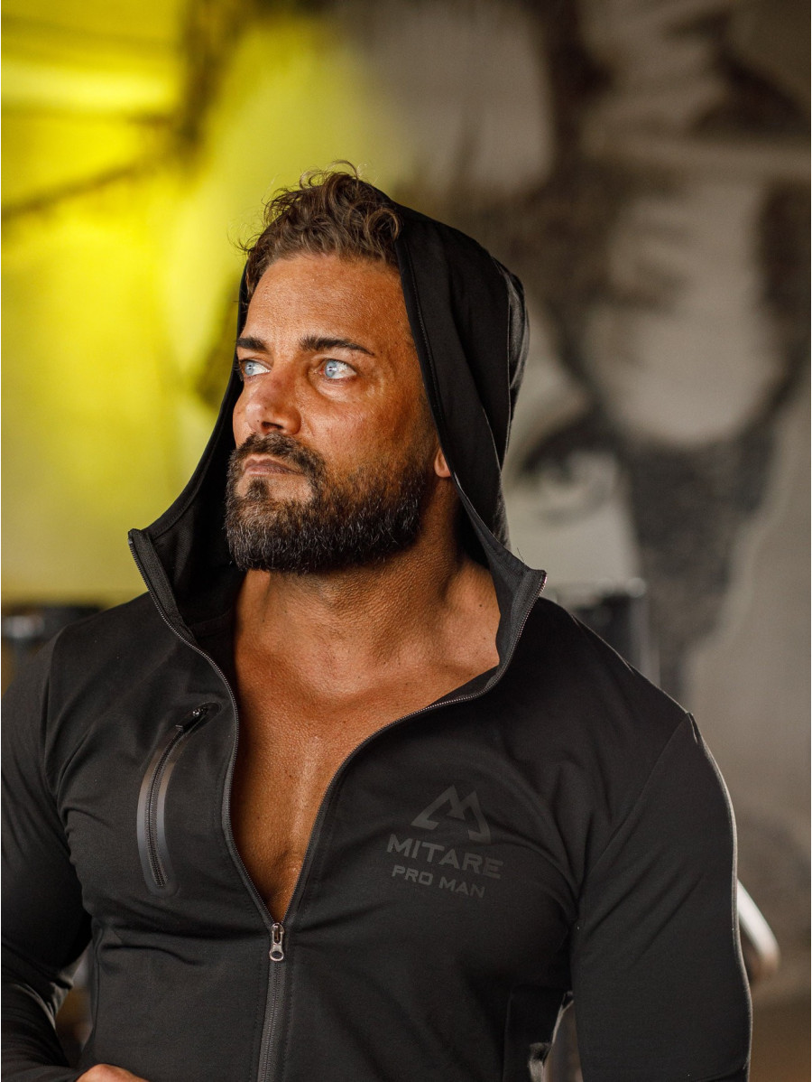 Sweat à capuche K085 noir MITARE PRO MAN