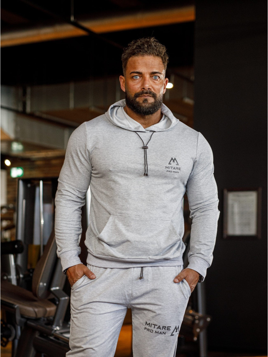 Sweat à capuche K088 gris clair MITARE PRO MAN