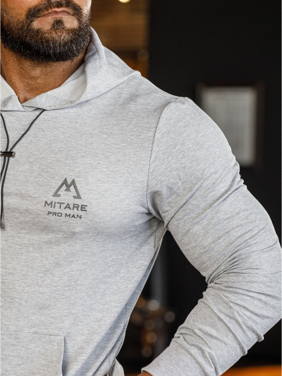 Sweat à capuche K088 gris clair MITARE PRO MAN