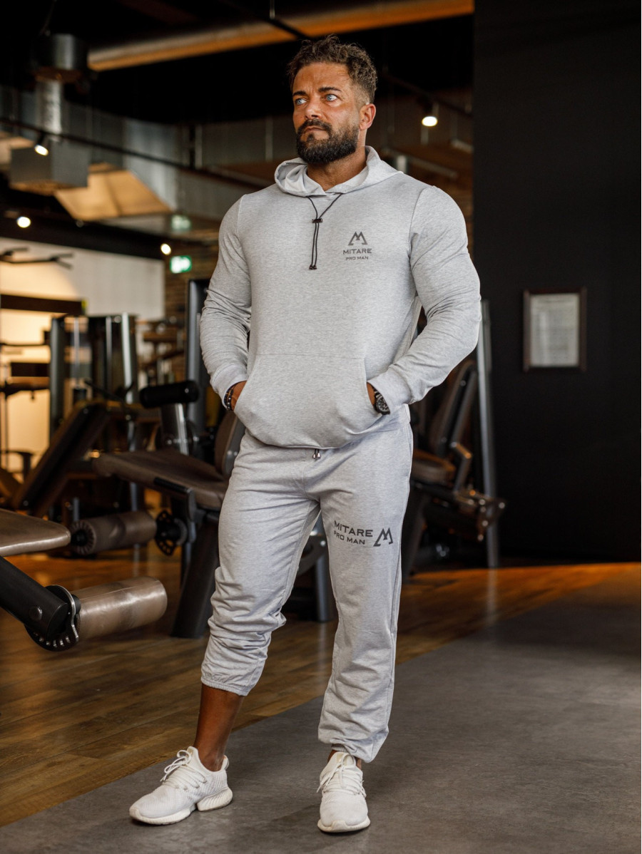 Sweat à capuche K088 gris clair MITARE PRO MAN