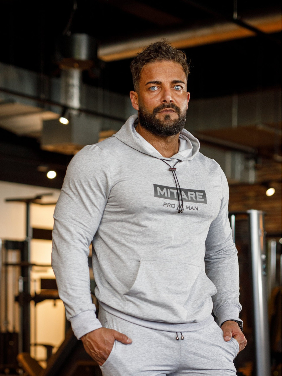 Sweat à capuche K103 gris clair MITARE PRO MAN