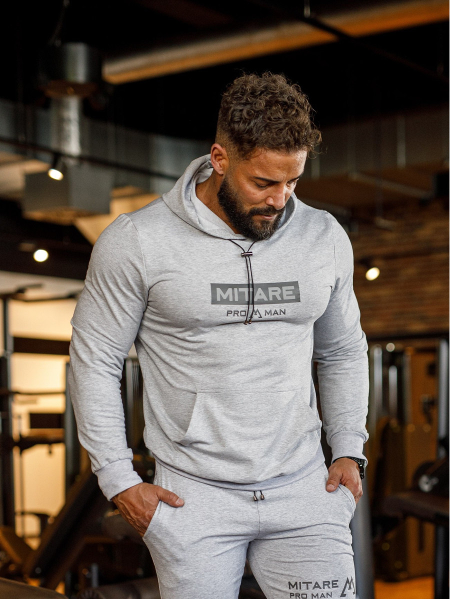 Sweat à capuche K103 gris clair MITARE PRO MAN