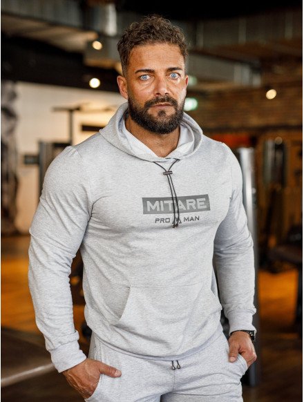 Sweat à capuche K103 gris clair MITARE PRO MAN