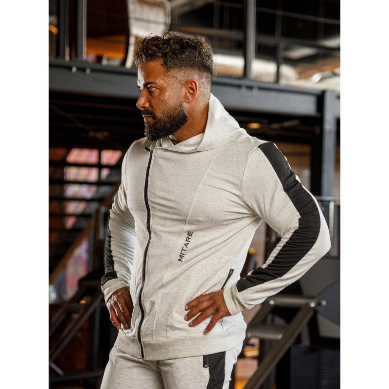 Sweat à capuche K097 gris clair MITARE PRO MAN