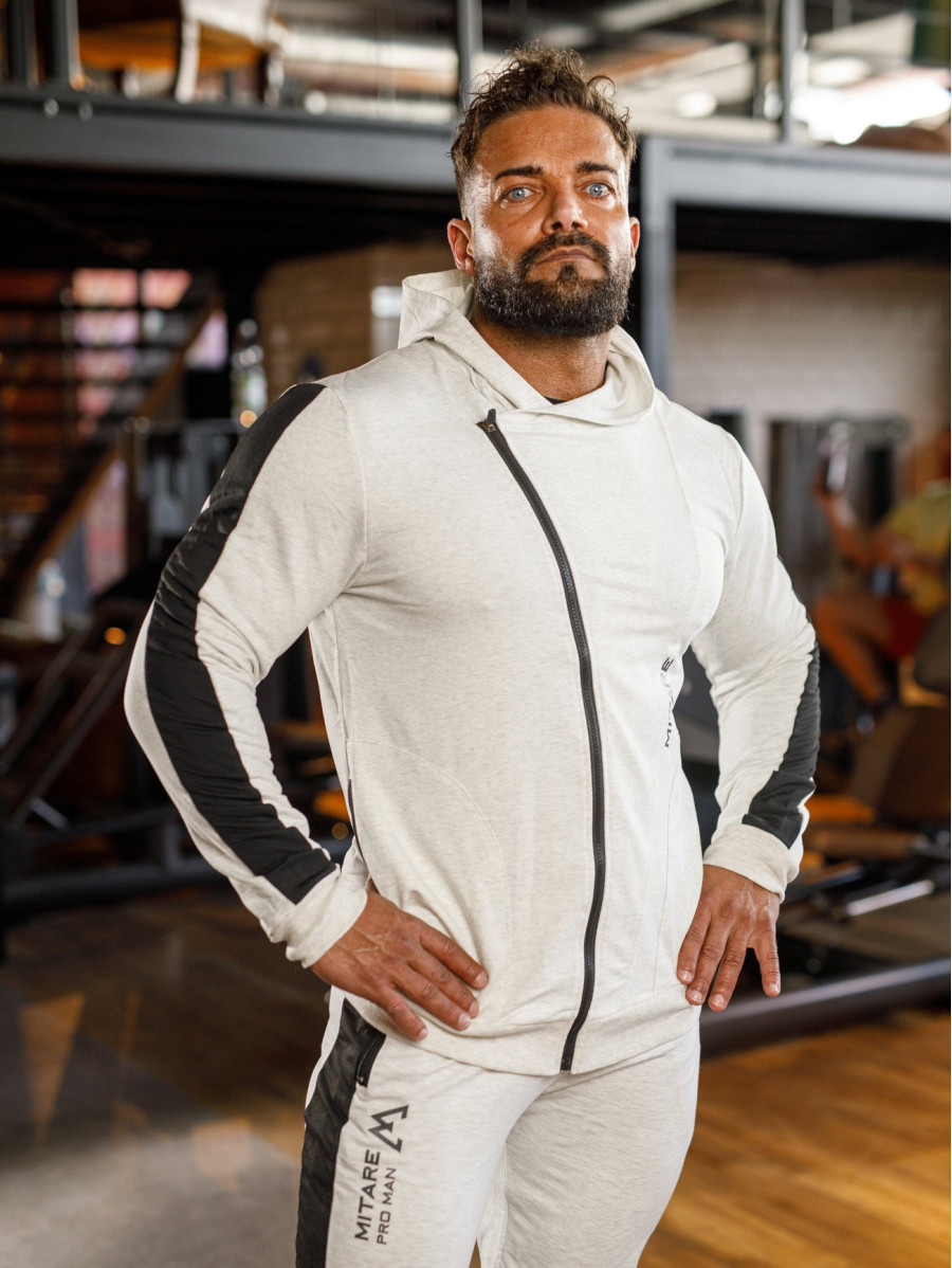 Sweat à capuche K097 gris clair MITARE PRO MAN