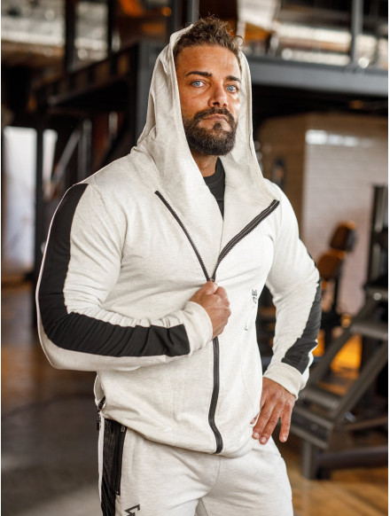 Sweat à capuche K097 gris clair MITARE PRO MAN