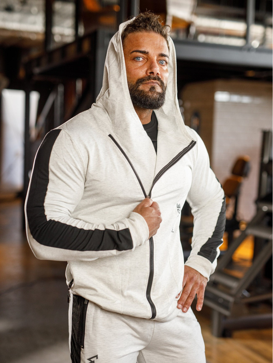 Sweat à capuche K097 gris clair MITARE PRO MAN