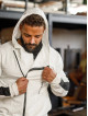 Sweat à capuche K097 gris clair MITARE PRO MAN
