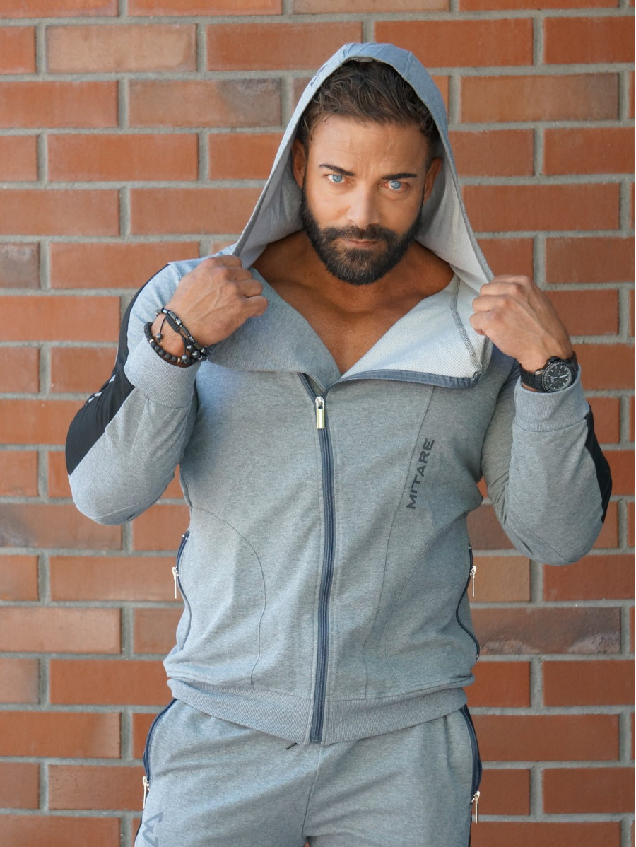 Sweat à capuche K097 gris foncé MITARE PRO MAN