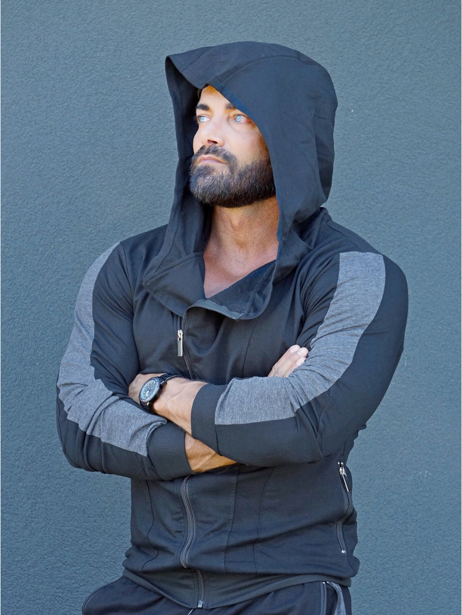 Sweat à capuche K097 noir MITARE PRO MAN