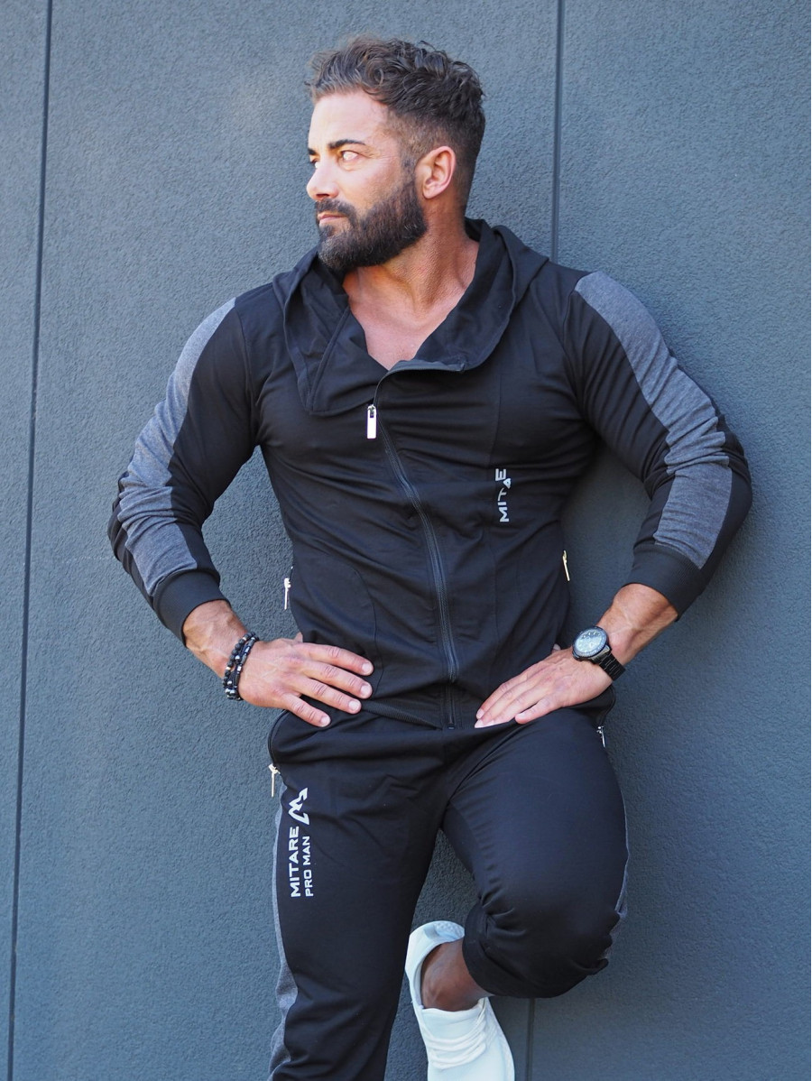 Sweat à capuche K097 noir MITARE PRO MAN