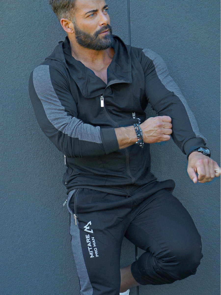Sweat à capuche K097 noir MITARE PRO MAN