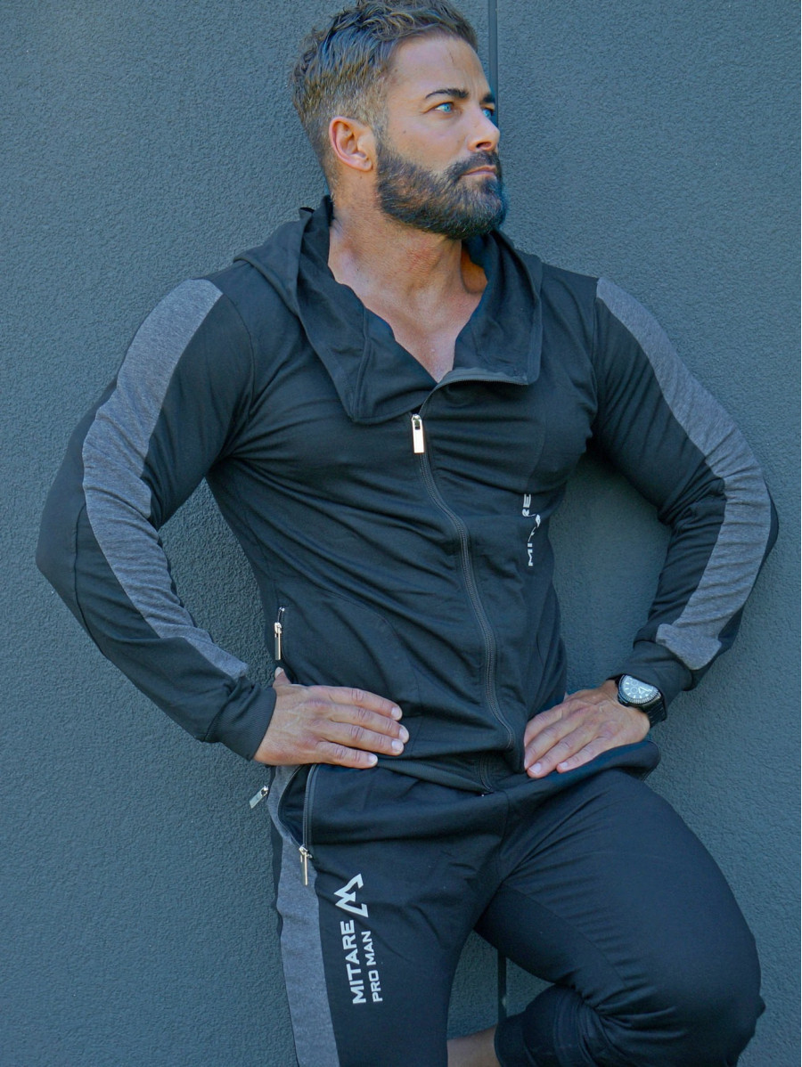 Sweat à capuche K097 noir MITARE PRO MAN