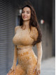 Top court sans couture PUSH UP MAX MARBLE K110 moutarde MITARE