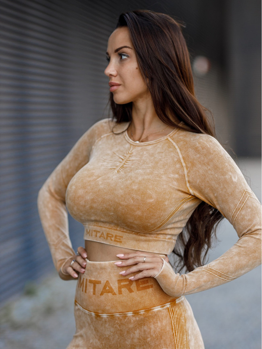 Top court sans couture PUSH UP MAX MARBLE K110 moutarde MITARE