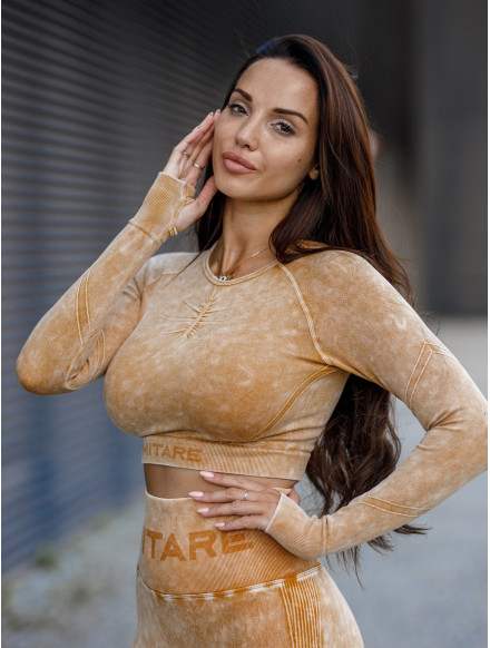 Top court sans couture PUSH UP MAX MARBLE K110 moutarde MITARE