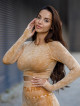 Top court sans couture PUSH UP MAX MARBLE K110 moutarde MITARE