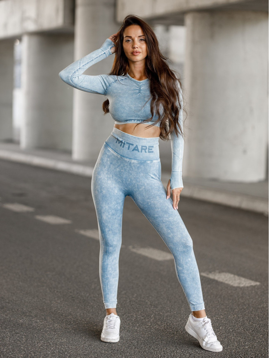 Legging sans couture PUSH UP MAX MARBLE K111 blue jeans MITARE