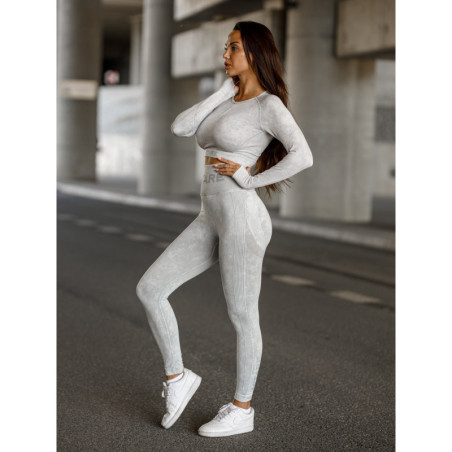 Legging sans couture PUSH UP MAX MARBLE K111 gris clair MITARE