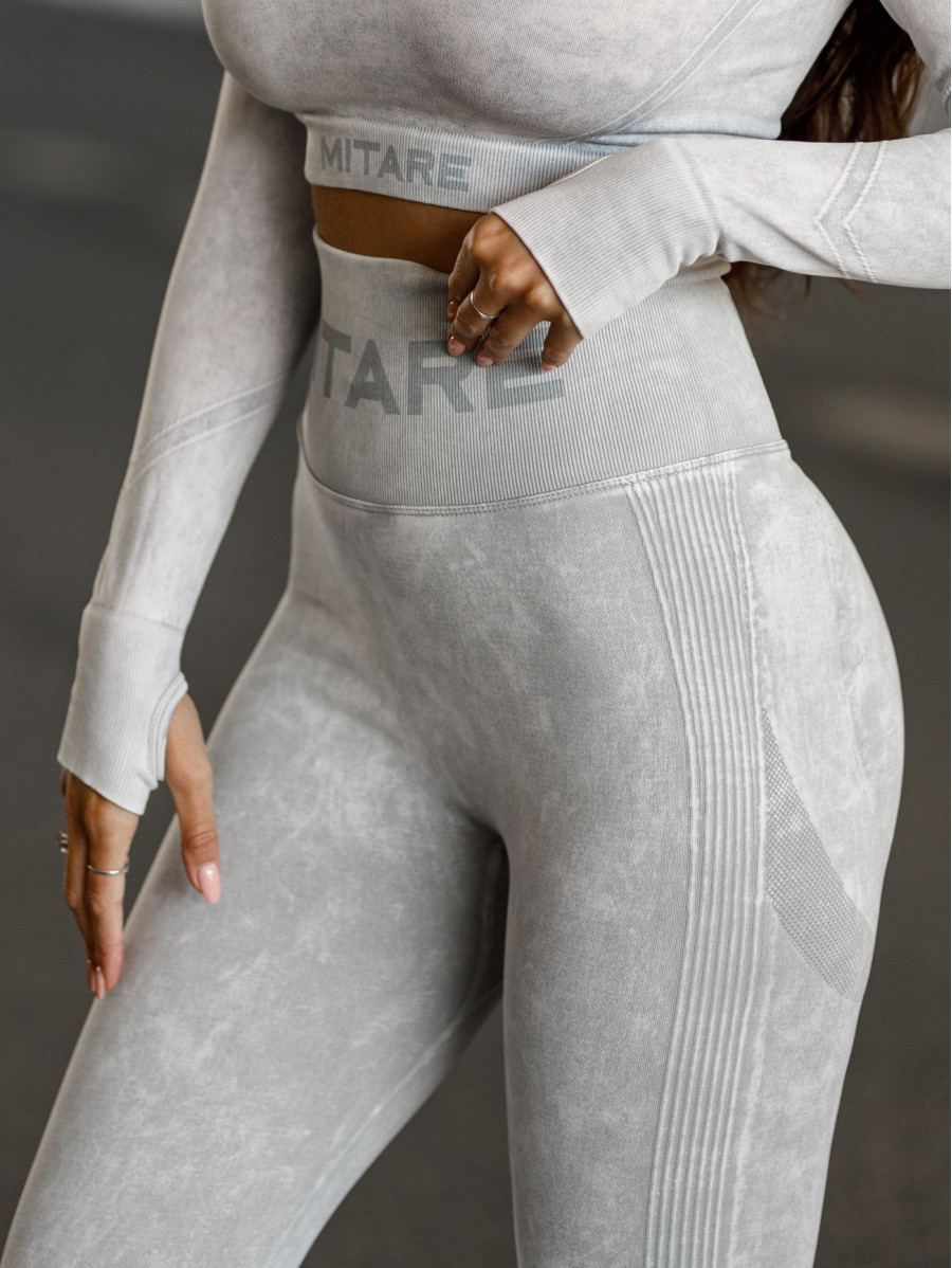 Legging sans couture PUSH UP MAX MARBLE K111 gris clair MITARE