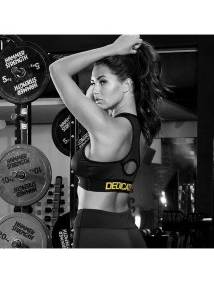WOMEN PUSH-UP SPORTS BRA - BLACK MODEL D069 DEDICATED 2