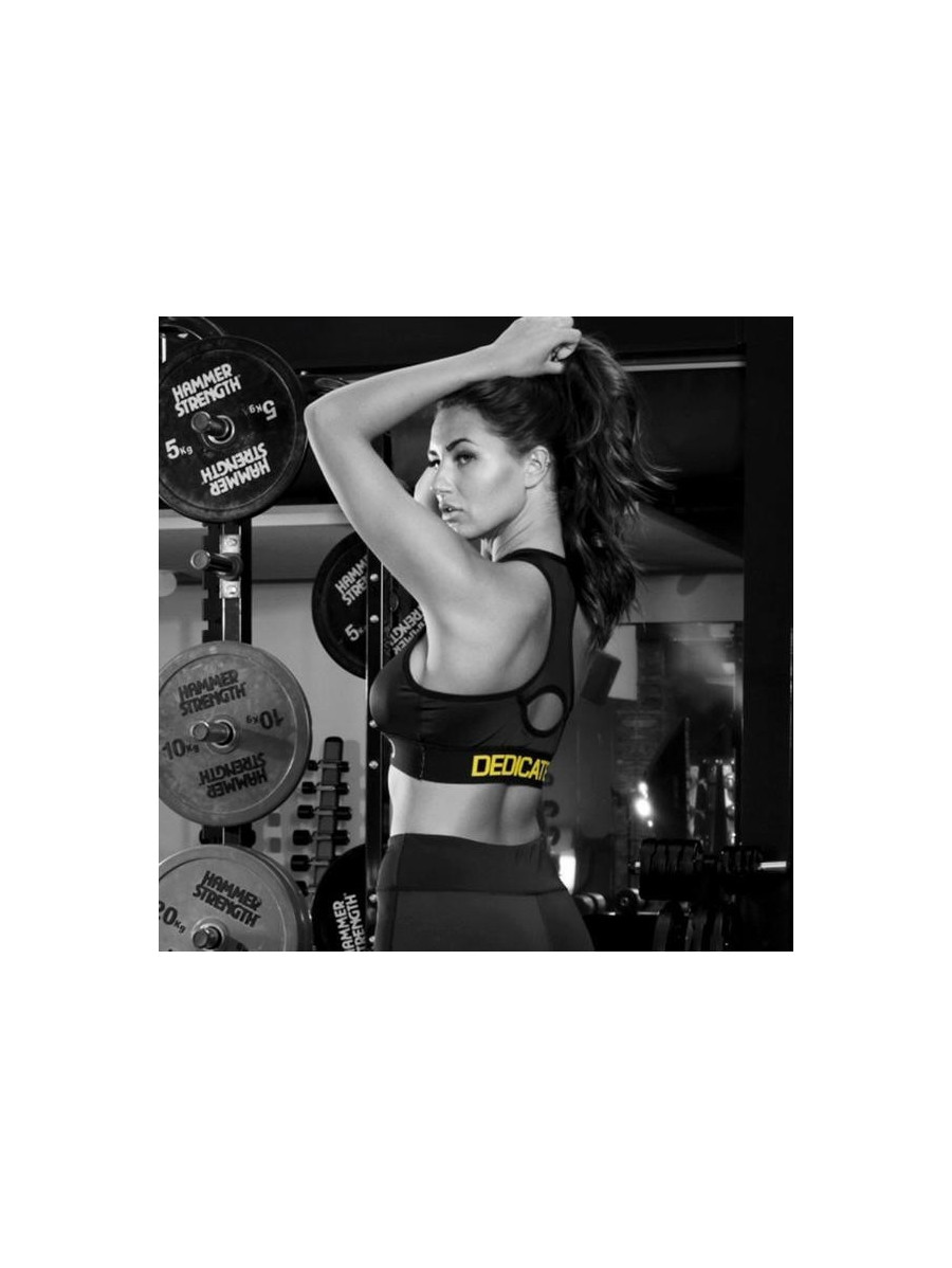 WOMEN PUSH-UP SPORTS BRA - BLACK MODEL D069 DEDICATED