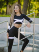 Crop Top à manches longues PEARL K025 noir MITARE