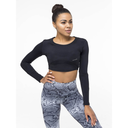 Crop Top à manches longues SWEET K026 noir MITARE