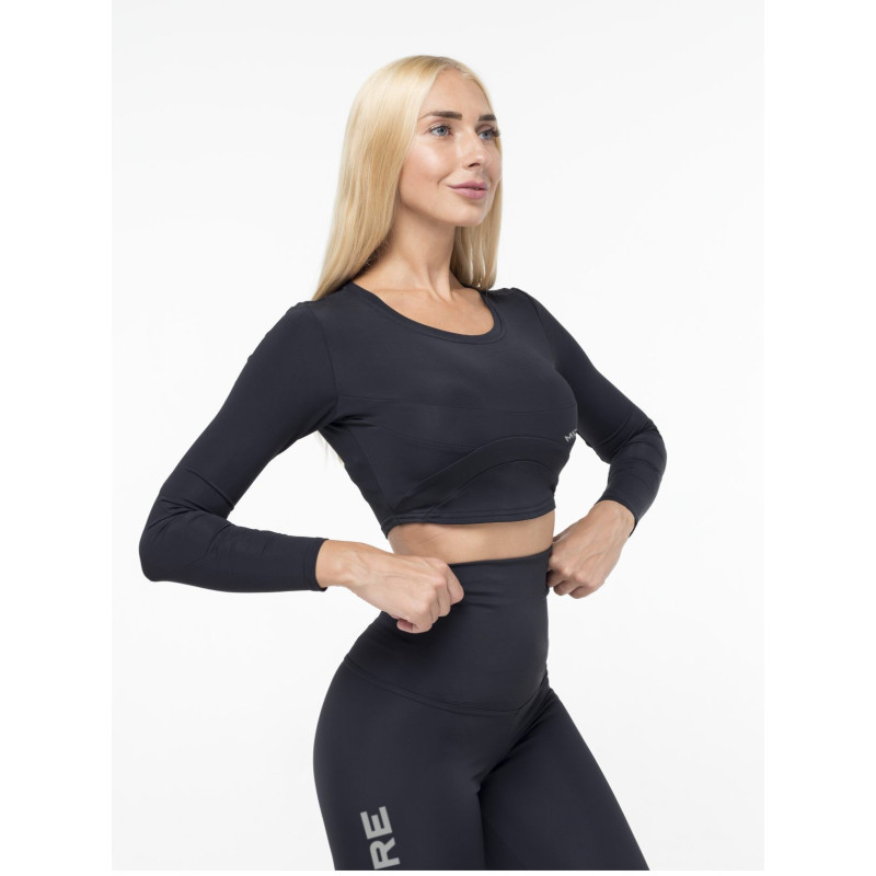 Crop Top à manches longues SWEET K026 noir MITARE