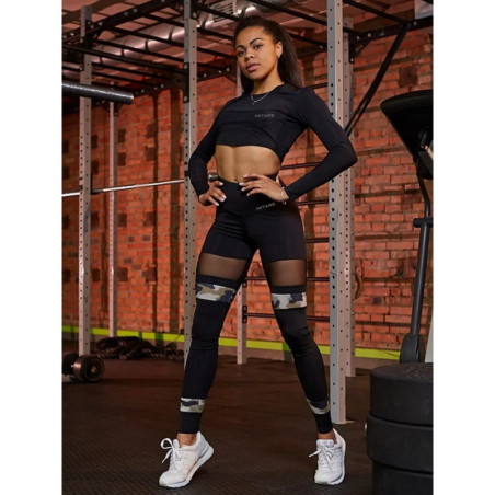 Crop Top à manches longues SWEET K026 noir MITARE