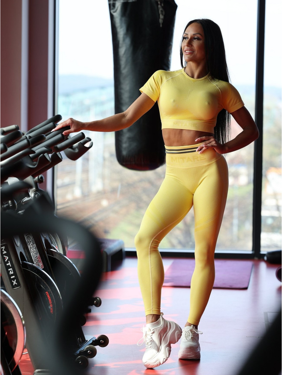 Legging sans couture SLIM PUSH UP K078 jaune MITARE